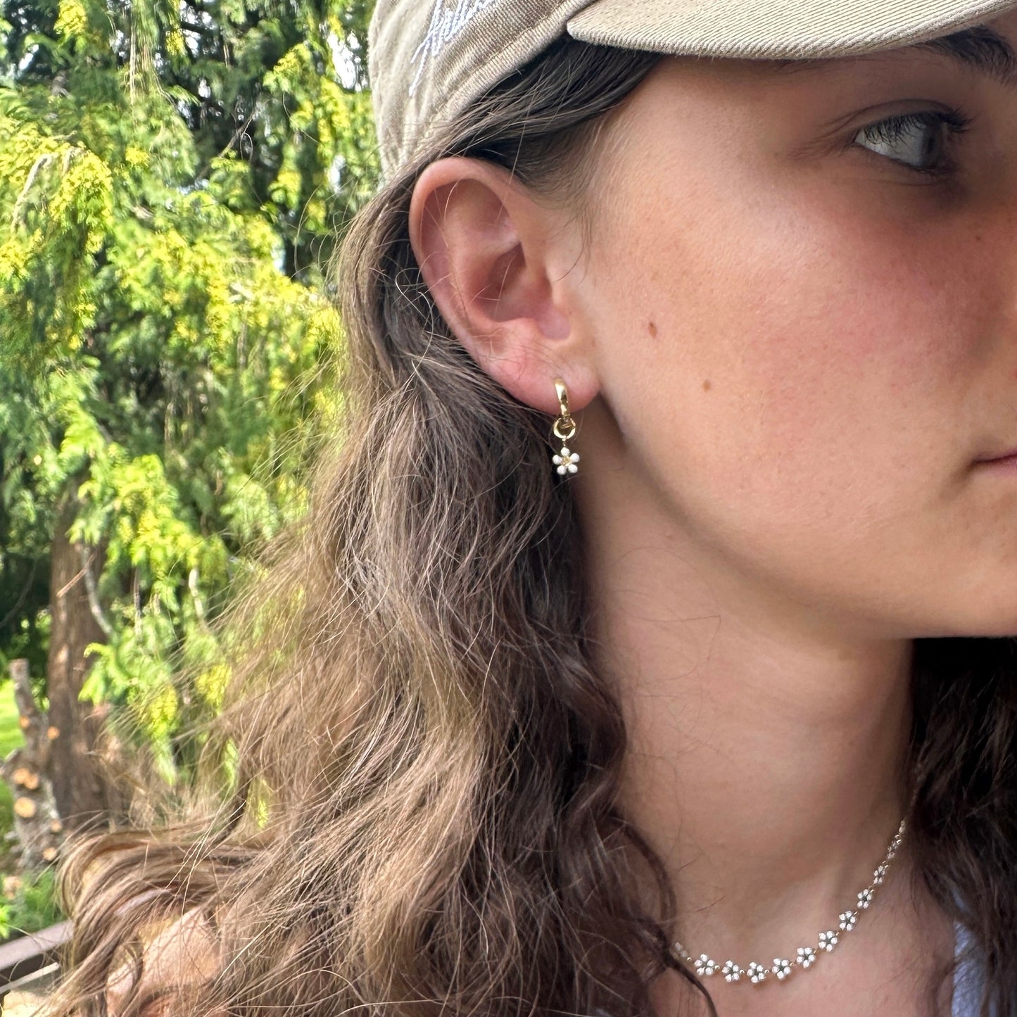 Daisy Hoop Earrings