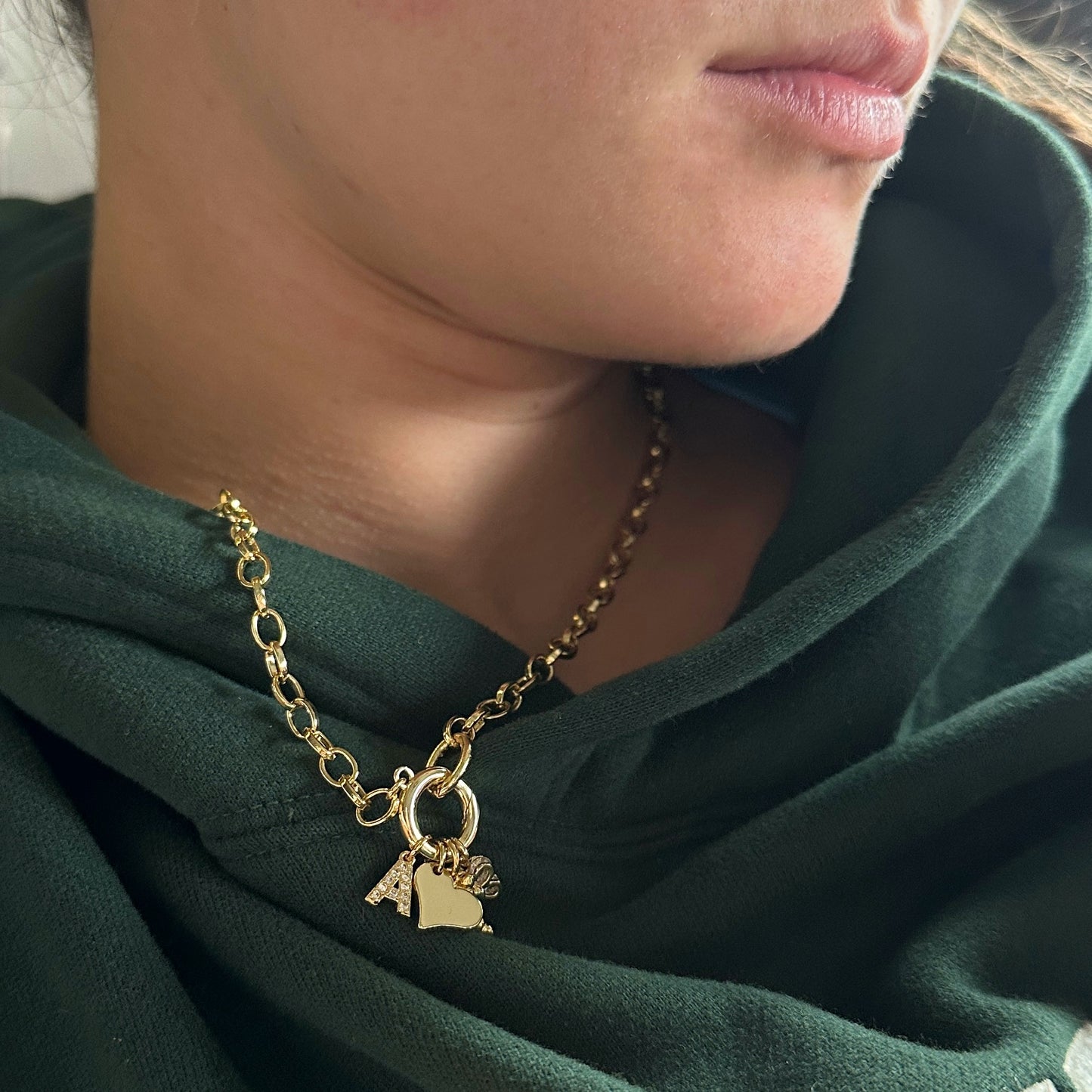 Charm Bar Carabiner Charm Necklace | Custom Choose Your Charms Necklace