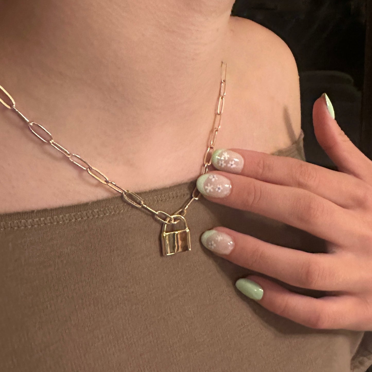 Locked Necklace | Gold Lock Necklace