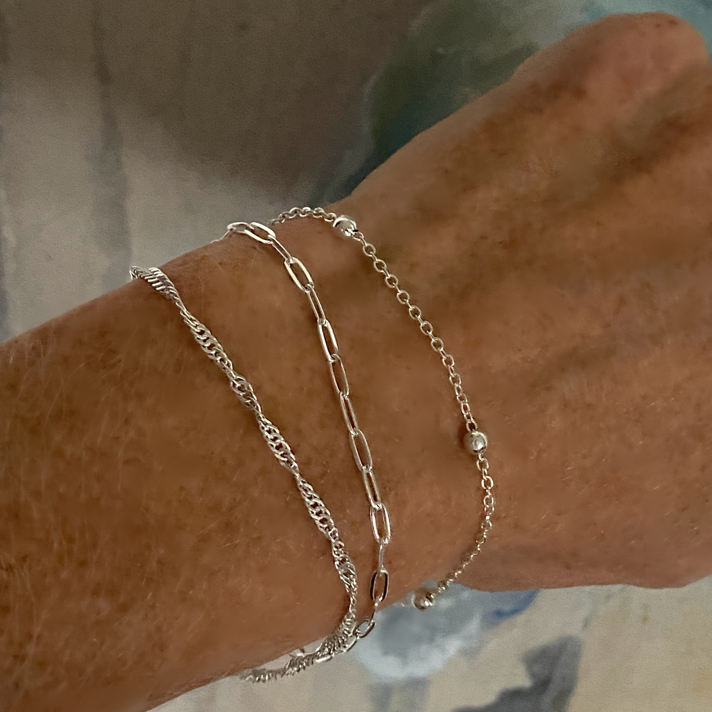 Delicate Silver Bracelet Set | Dainty Stackable Bracelets
