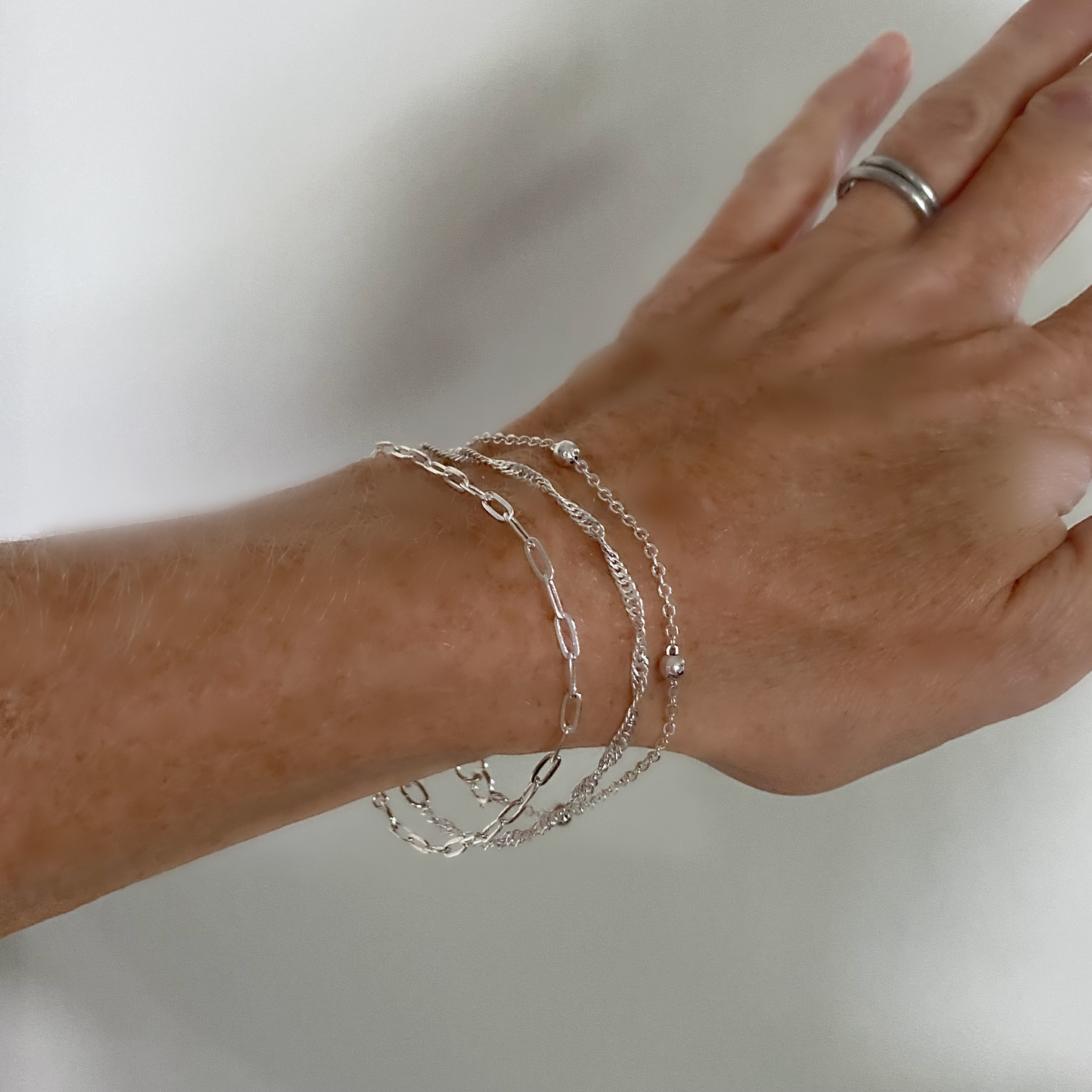 Delicate Silver Bracelet Set