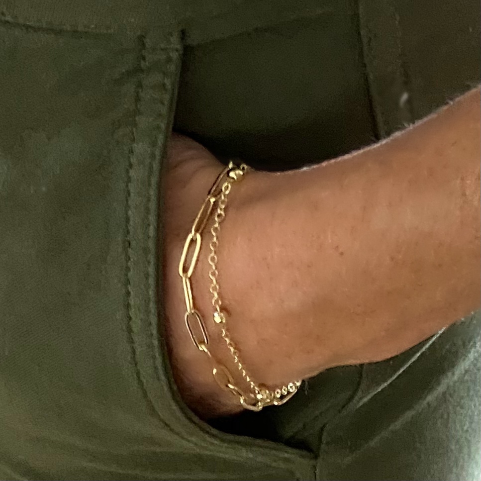 Double Gold Bracelet Set