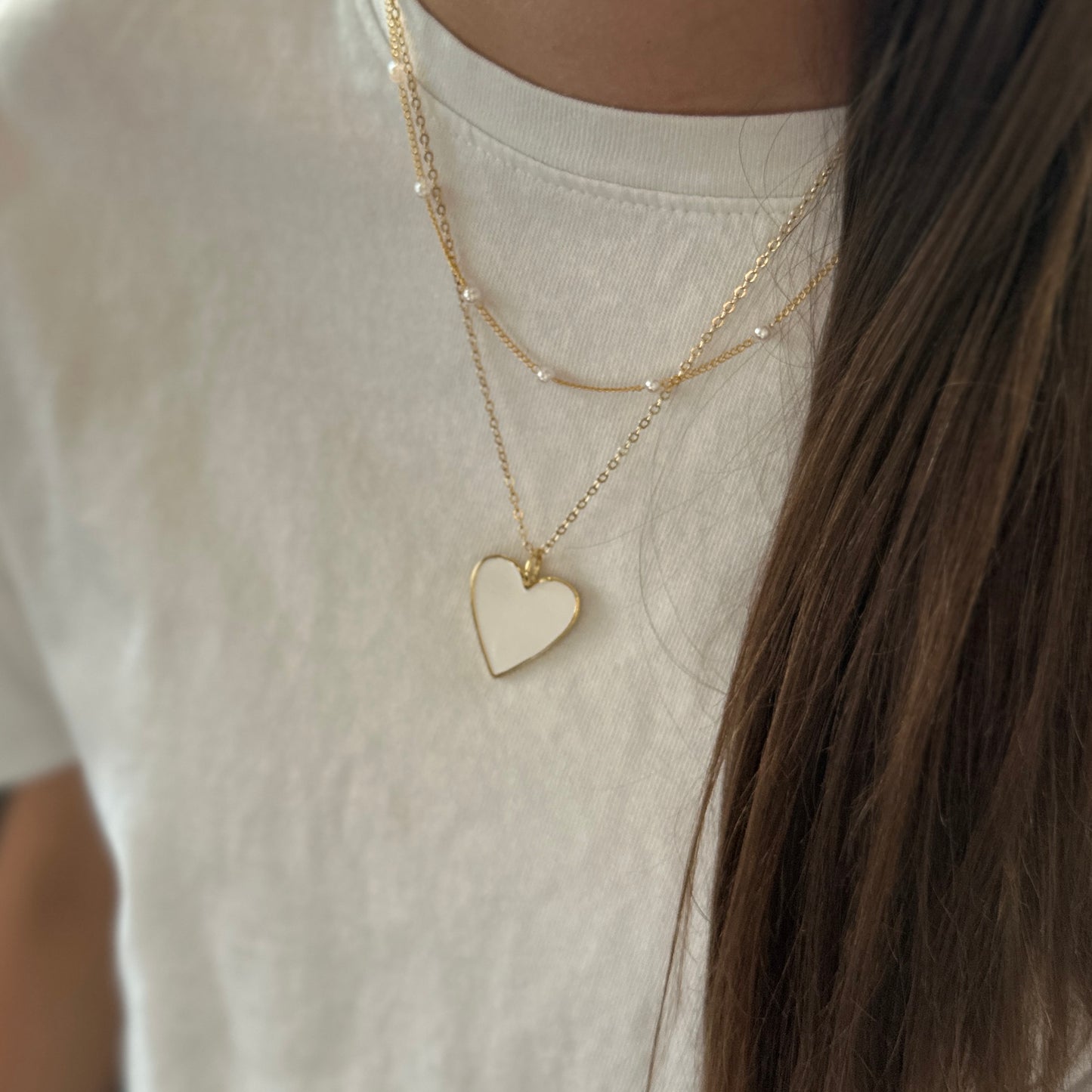 Phoebe Necklace | Gold Satellite Chain with Pearls