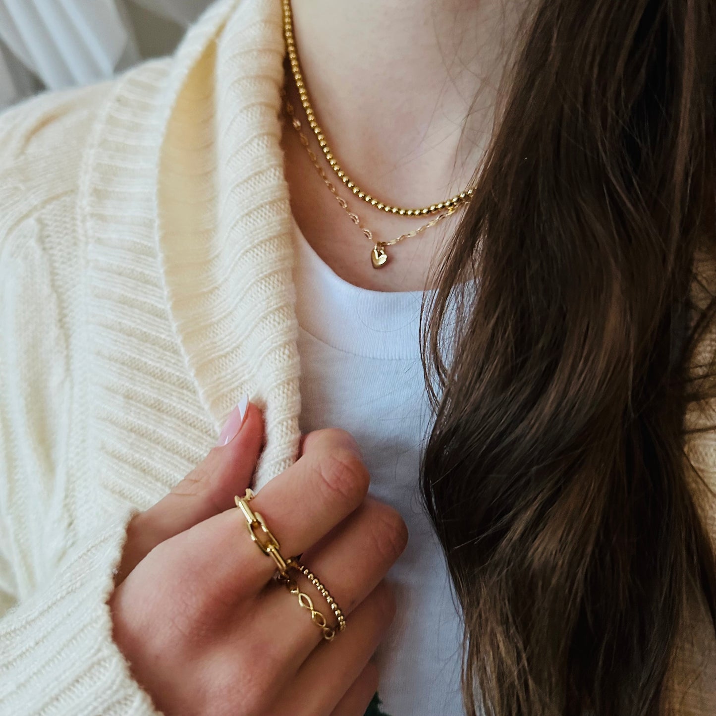 Goldie Choker Necklace | Gold Beaded Layering Necklace