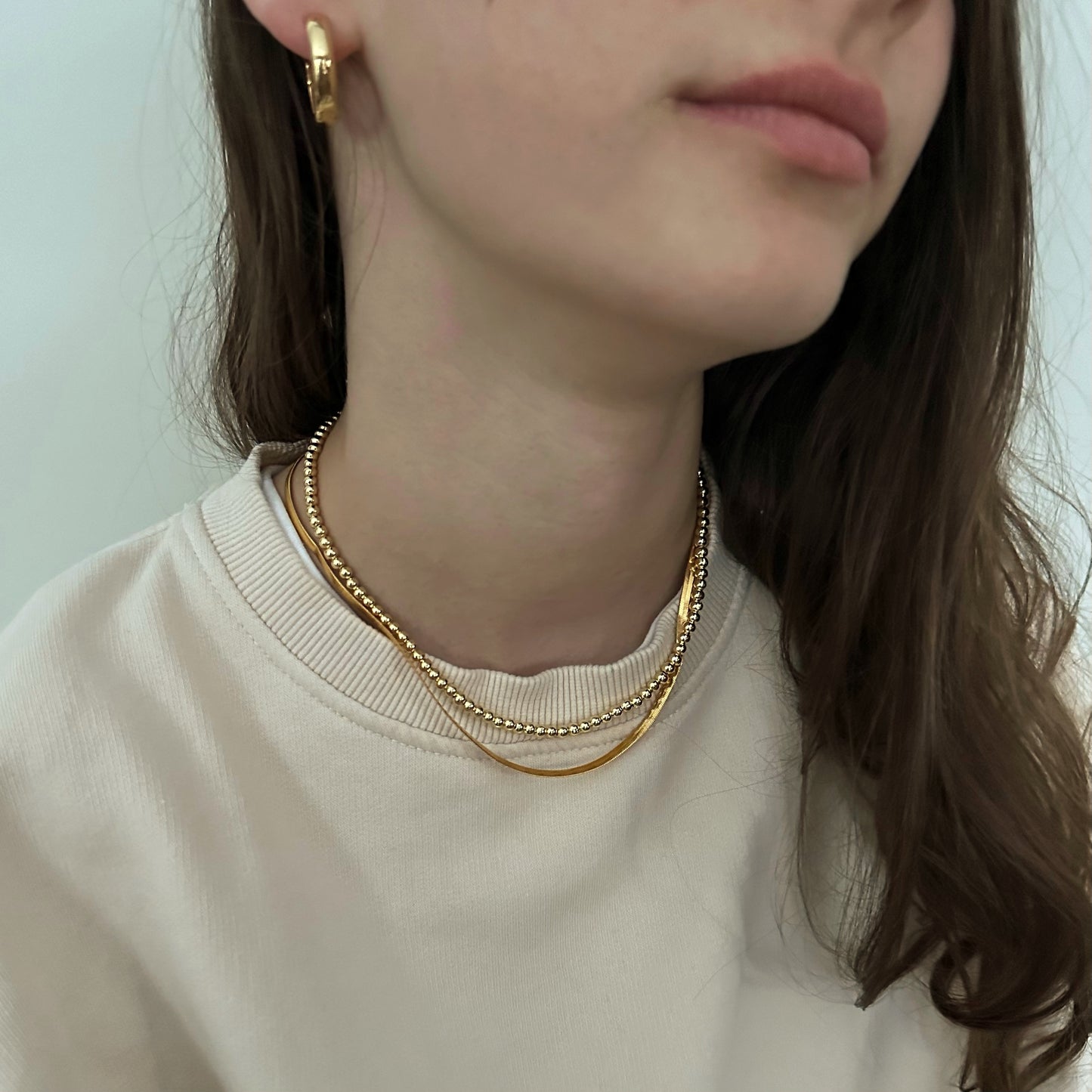 Freya Necklace | Herringbone Chain Necklace