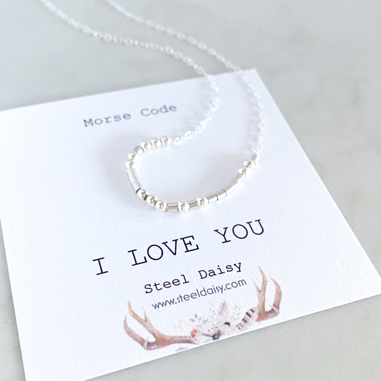 I Love You, Morse Code Necklace/Bracelet