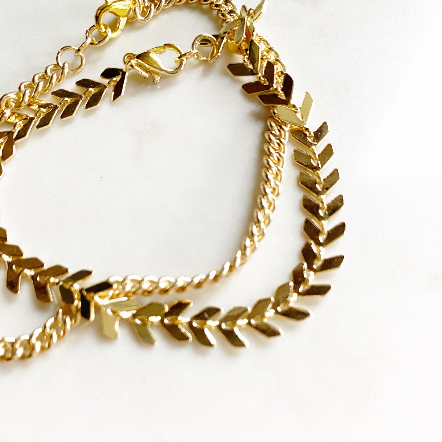 Celia Bracelet | Dainty Chevron Chain Bracelet