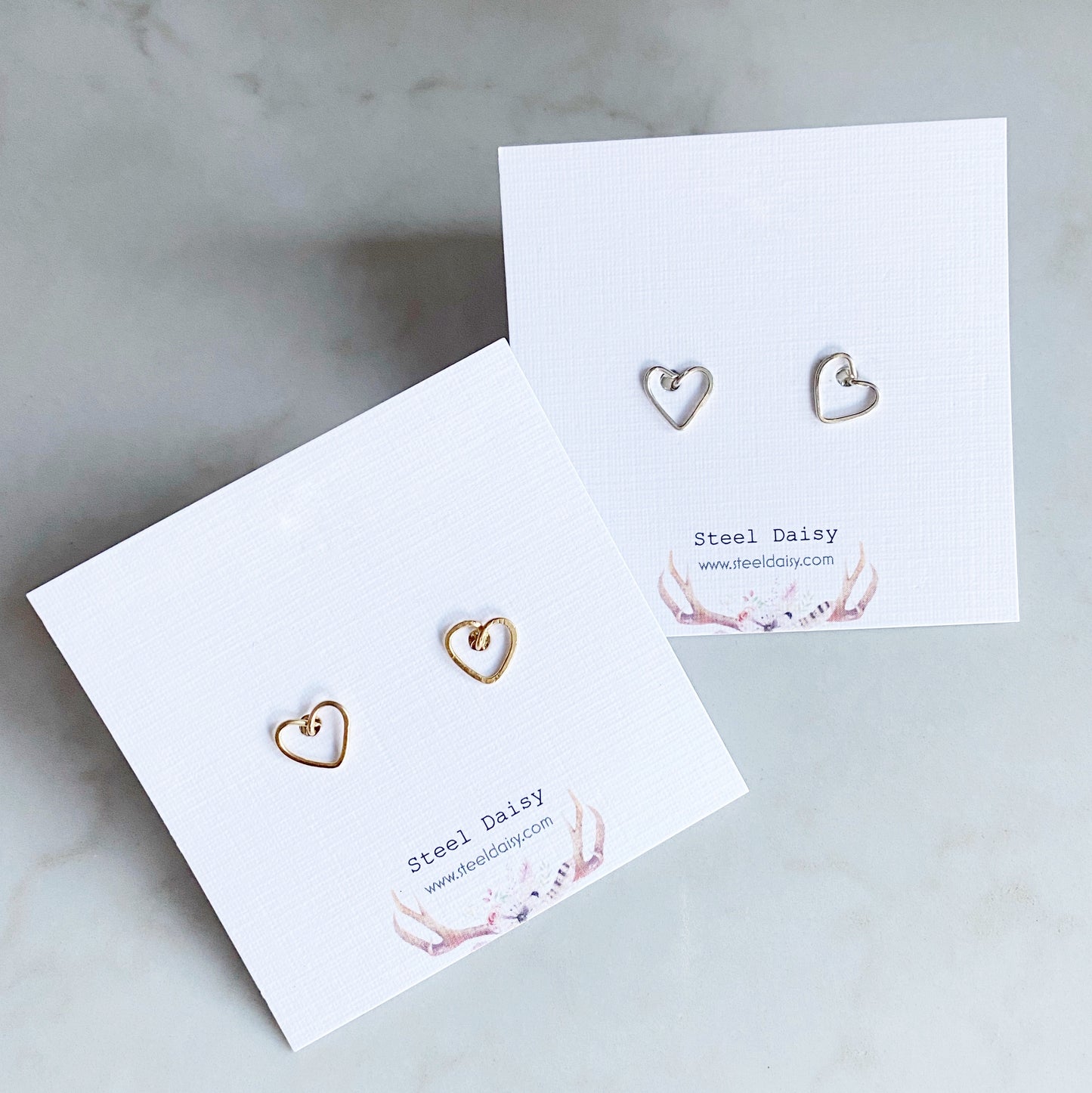 Heart Post Earrings | Hand-Formed Heart Earrings