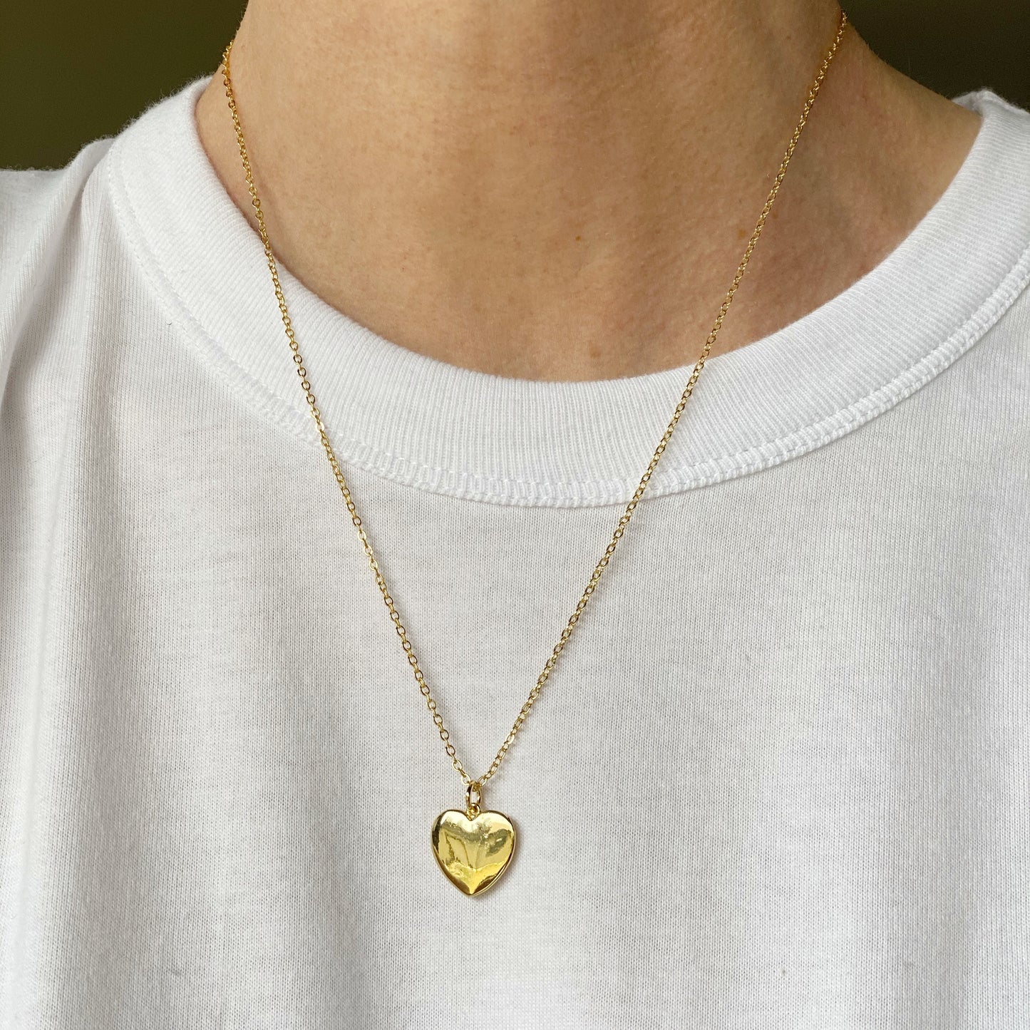 Lily Necklace | 24K Gold-Filled Puffy Heart Pendant