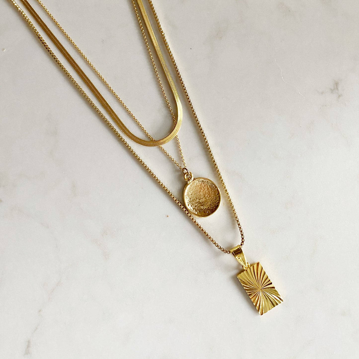 Freya Necklace | Herringbone Chain Necklace