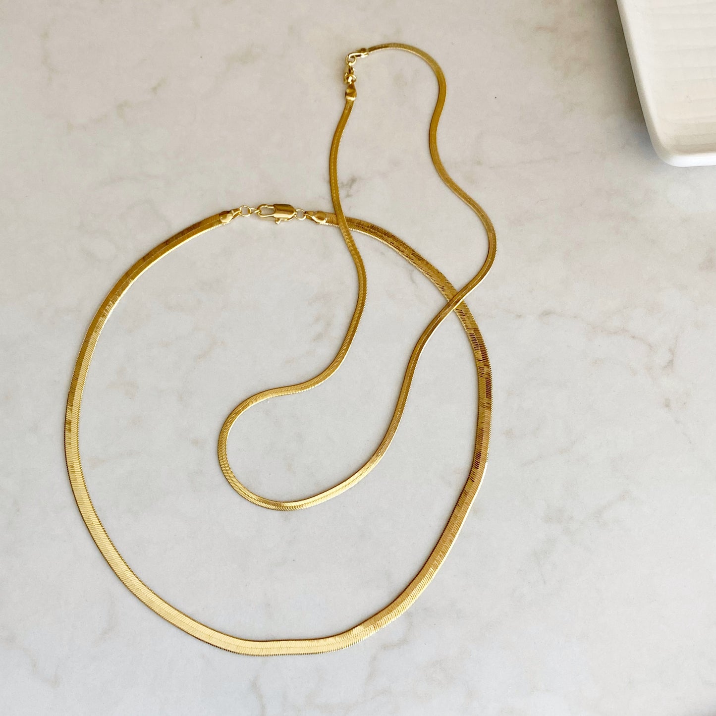 Freya Necklace | Herringbone Chain Necklace