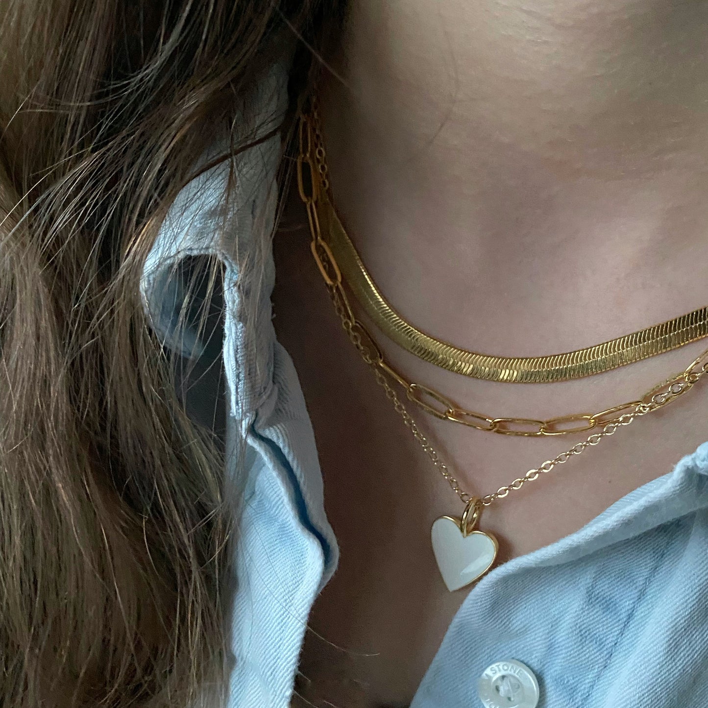 Ivy Necklace | White or Black Heart Necklace