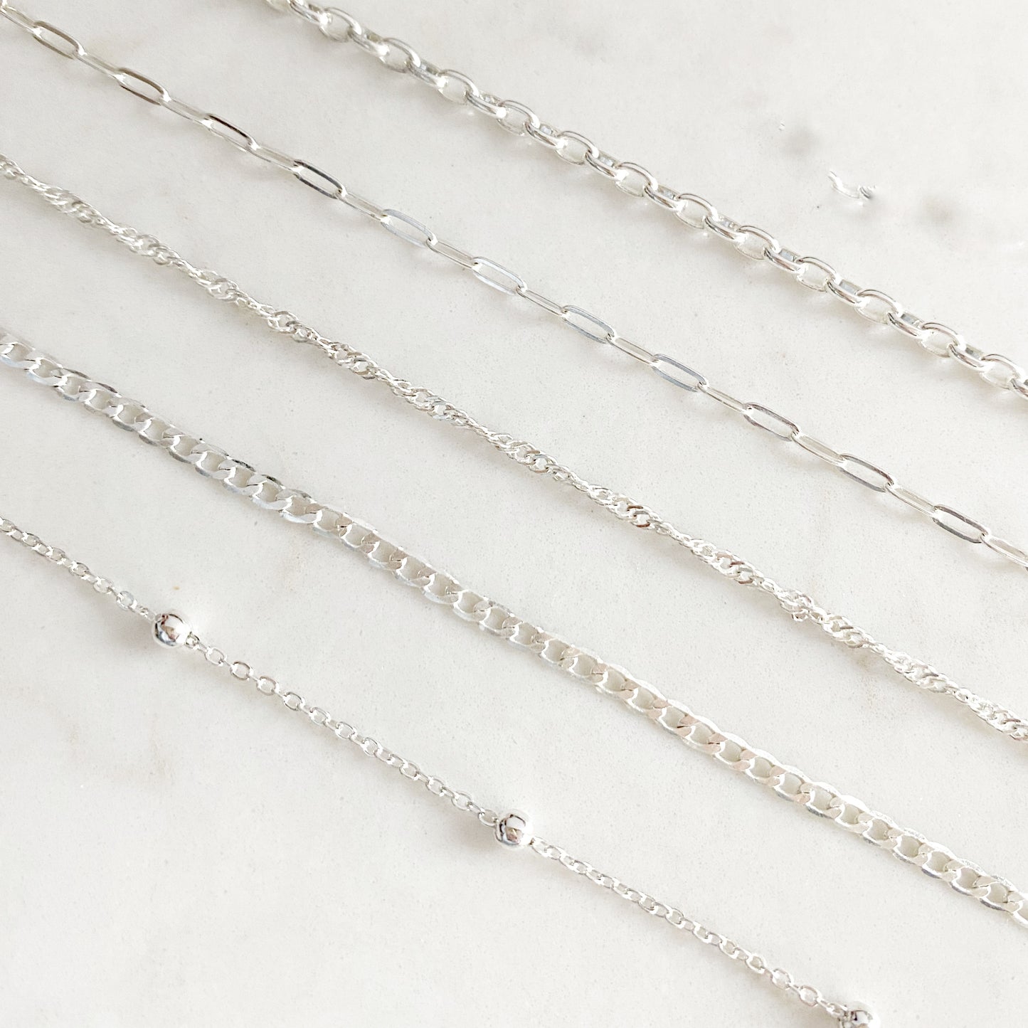 Delicate Silver Chain Bracelets