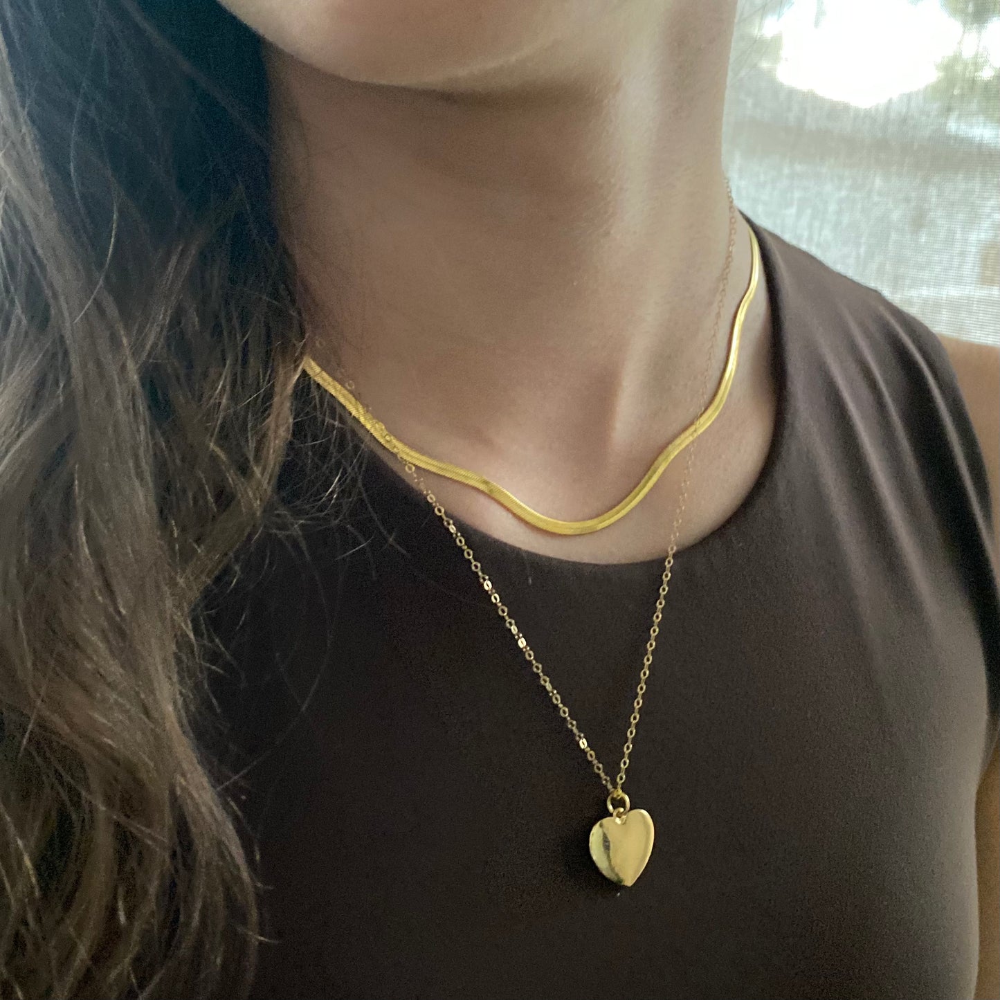 Lily Necklace | 24K Gold-Filled Puffy Heart Pendant