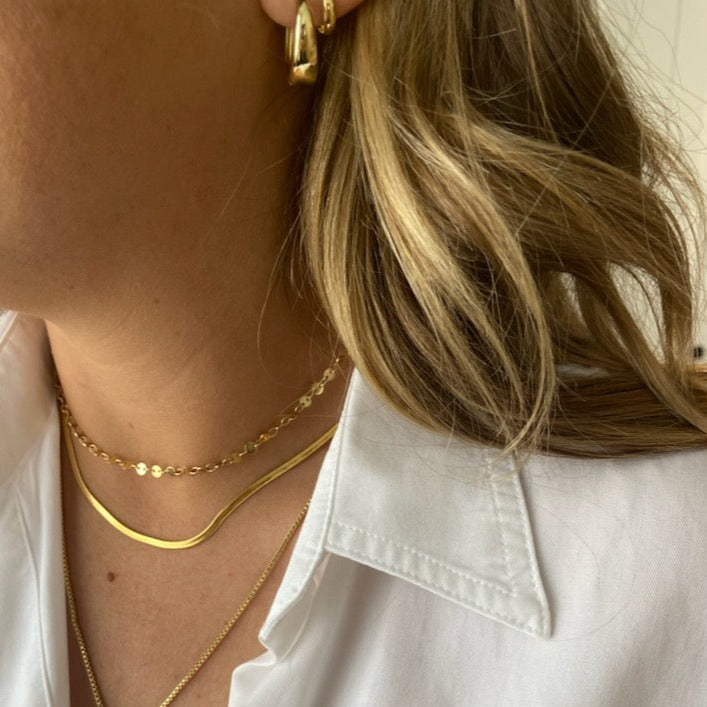 Freya Necklace | Herringbone Chain Necklace