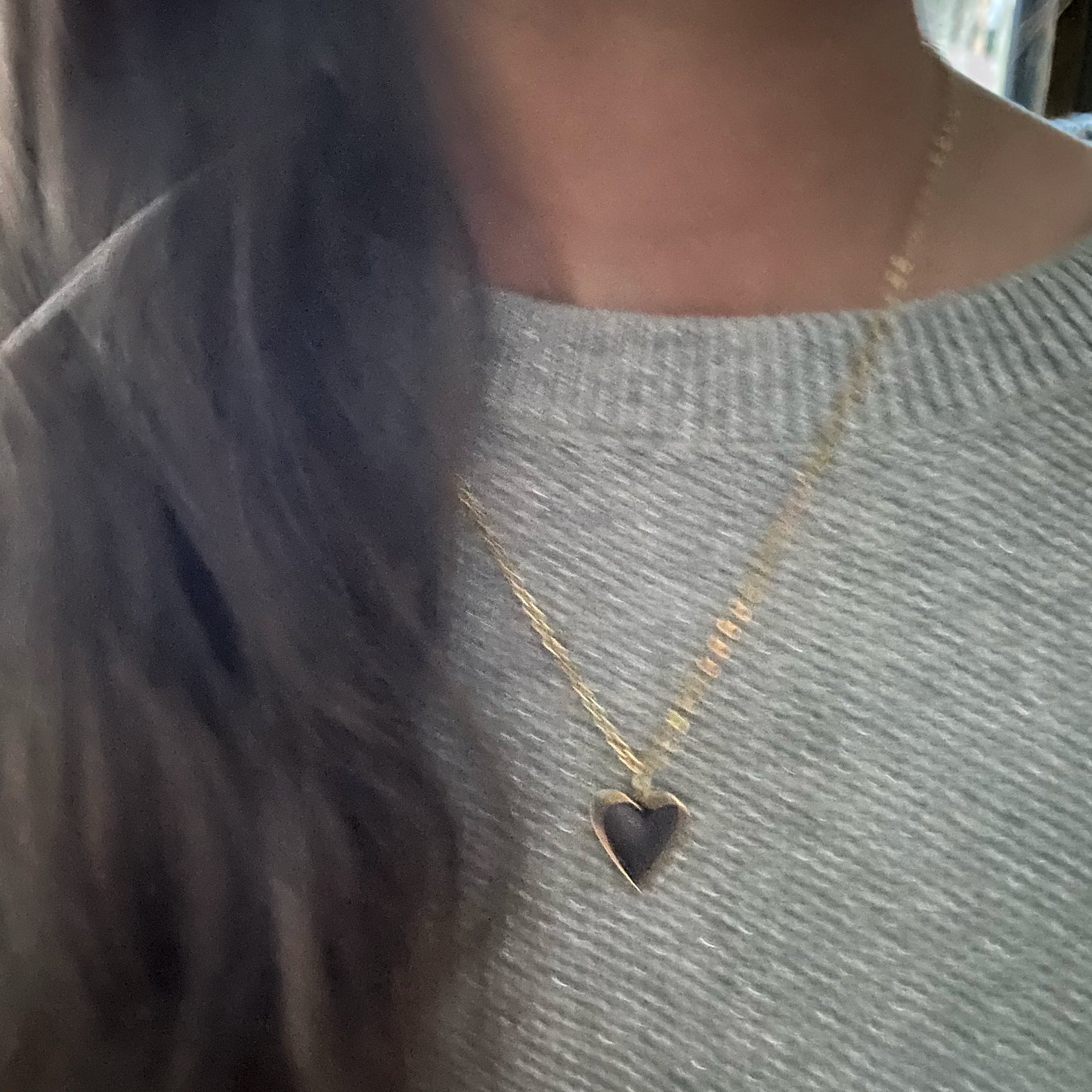 Ivy Necklace | White or Black Heart Necklace