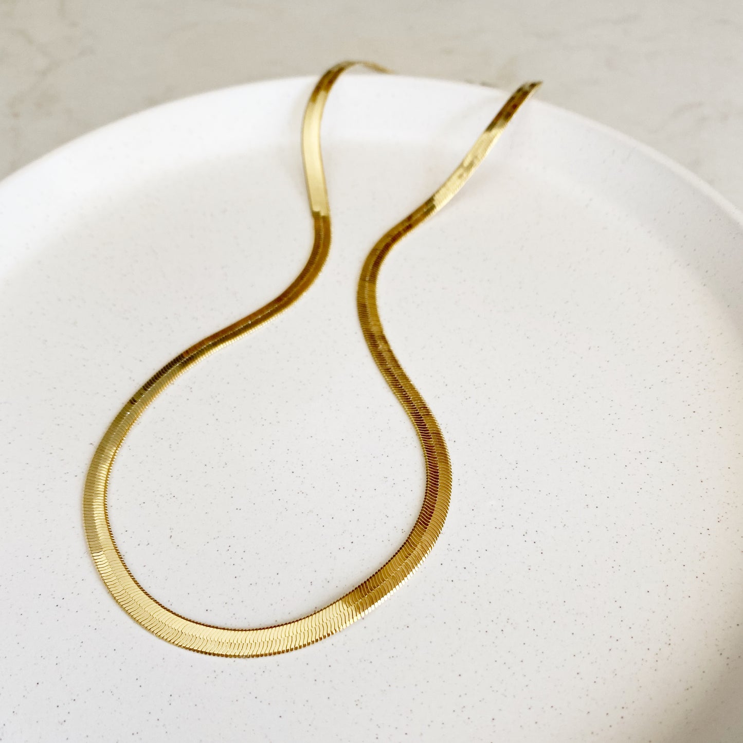 Freya Necklace | Herringbone Chain Necklace