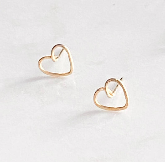 Heart Post Earrings | Hand-Formed Heart Earrings