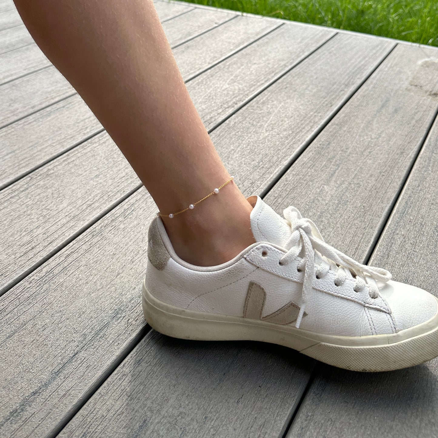 Phoebe Pearl Anklet | Dainty Beaded Anklet