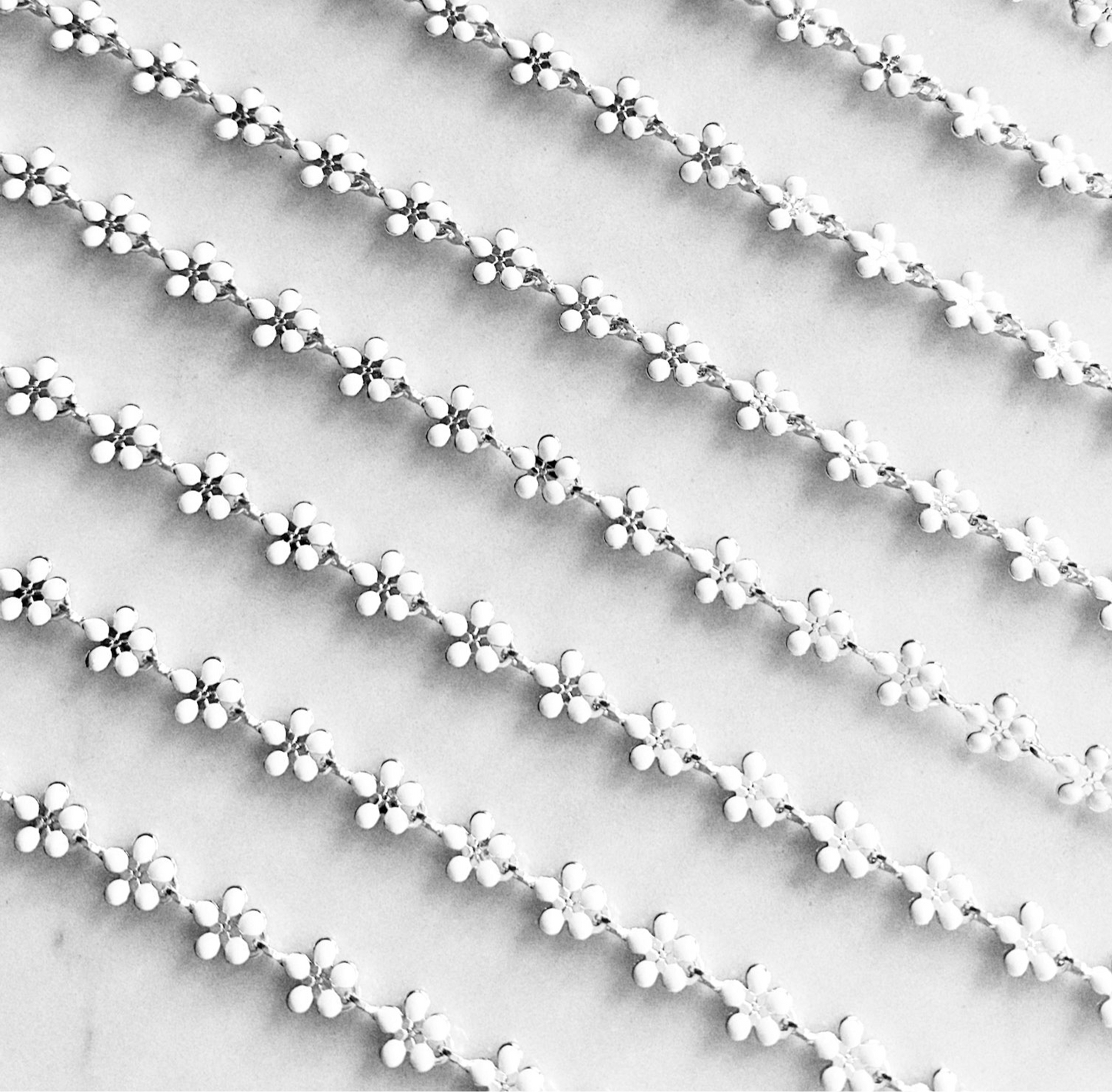Daisy Necklace | Gold/Silver & White Enamel Flower Necklace