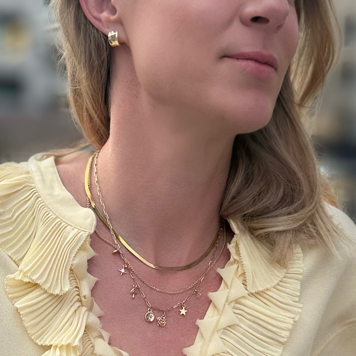 Freya Necklace | Herringbone Chain Necklace