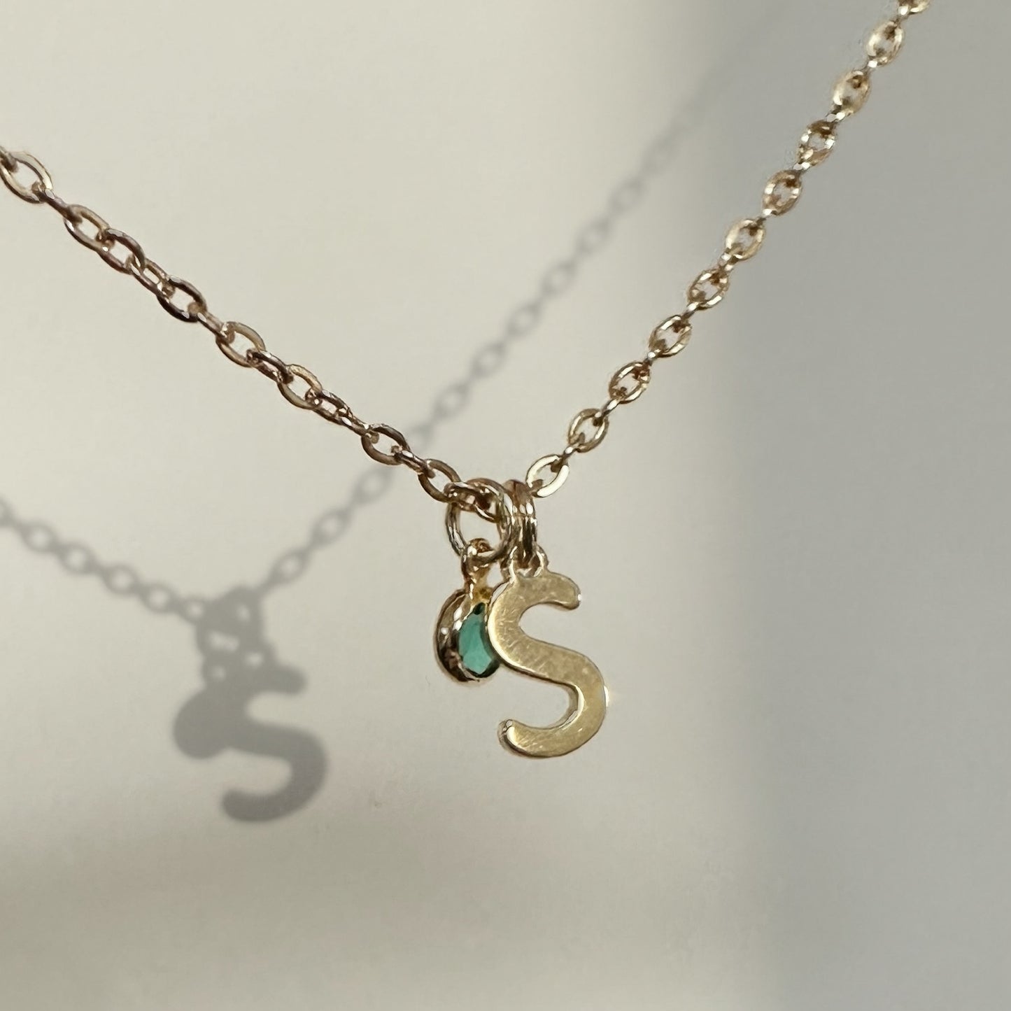 Initial & Birthstone Necklace