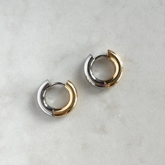 Nova Hoops | Two-Tone Gold & Silver Hoop Earrings