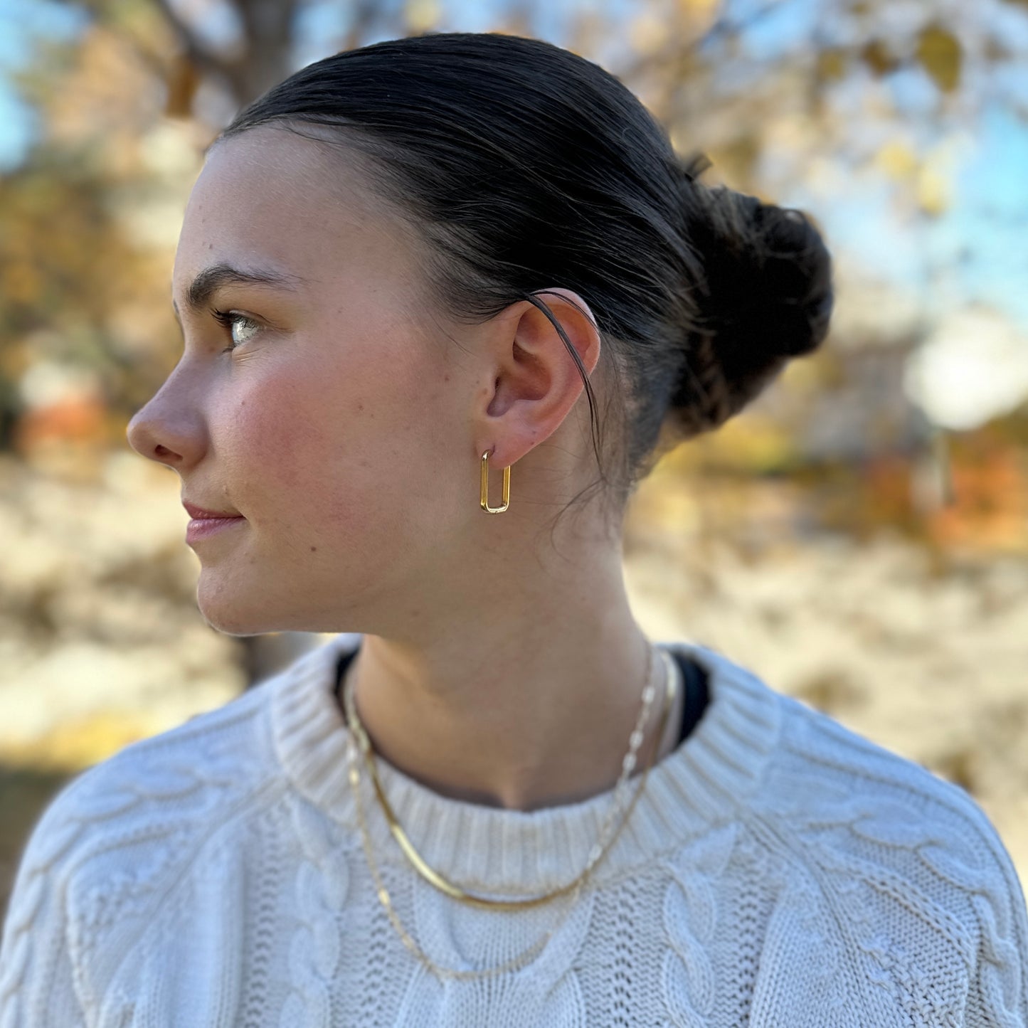 Cadence Hoops – Modern U-Shaped Gold Earrings