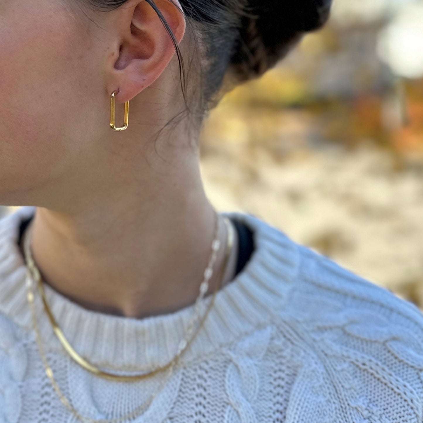 Cadence Hoops – Modern U-Shaped Gold Earrings