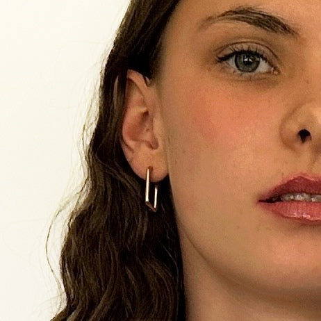 Cadence Hoops – Modern U-Shaped Gold Earrings