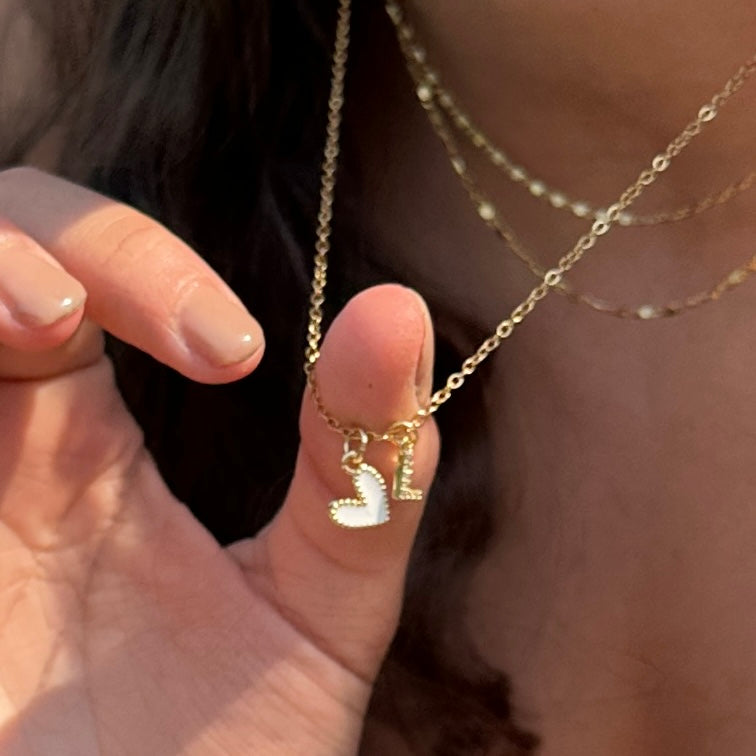 Charm Bar Initial & Charms Necklace | Custom Choose Your Charms Necklace