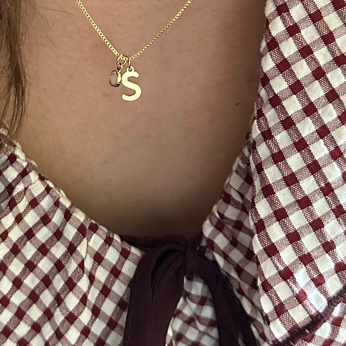Initial & Birthstone Necklace