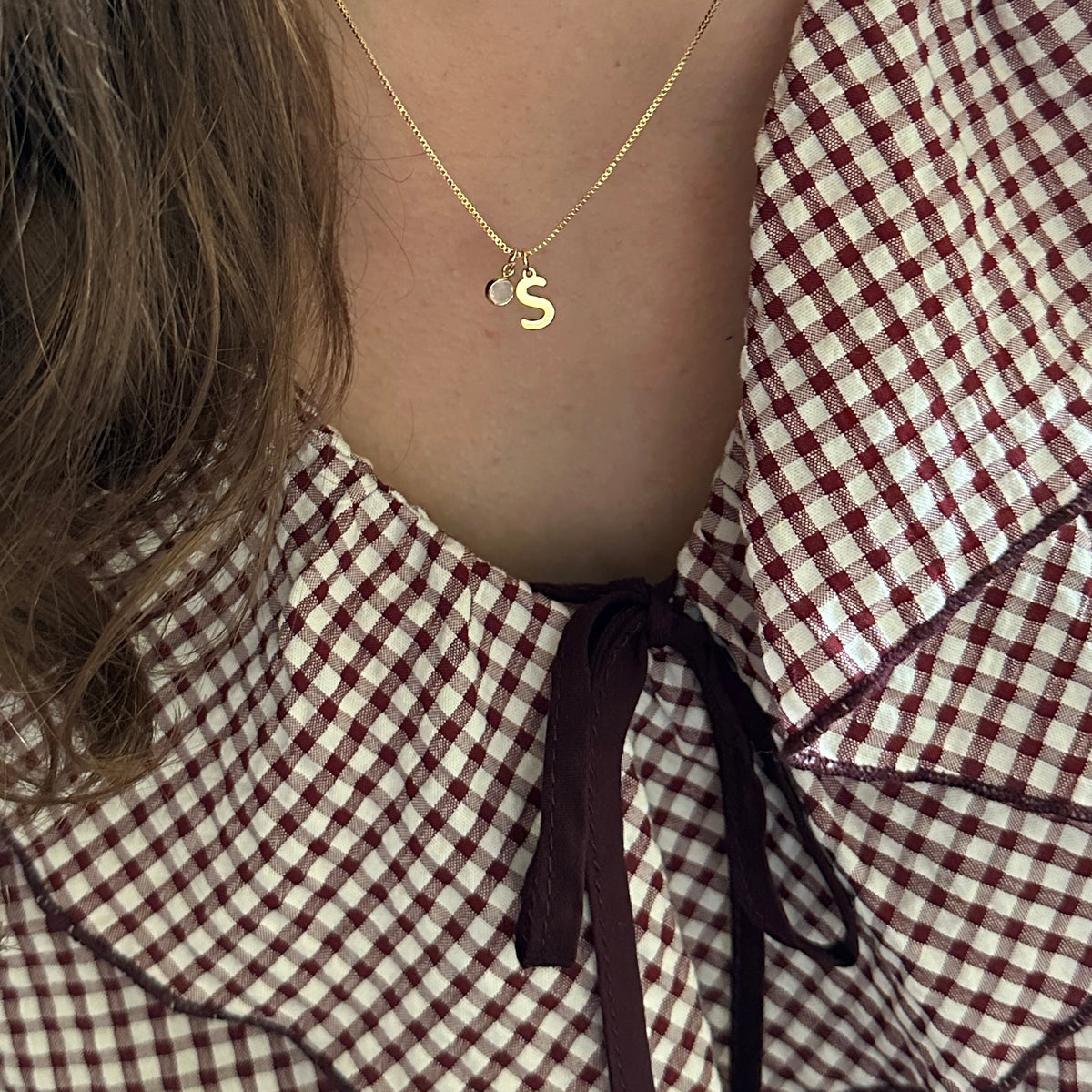 Initial & Birthstone Necklace