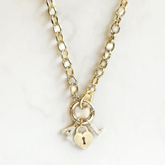 Charm Bar Carabiner Charm Necklace | Custom Choose Your Charms Necklace