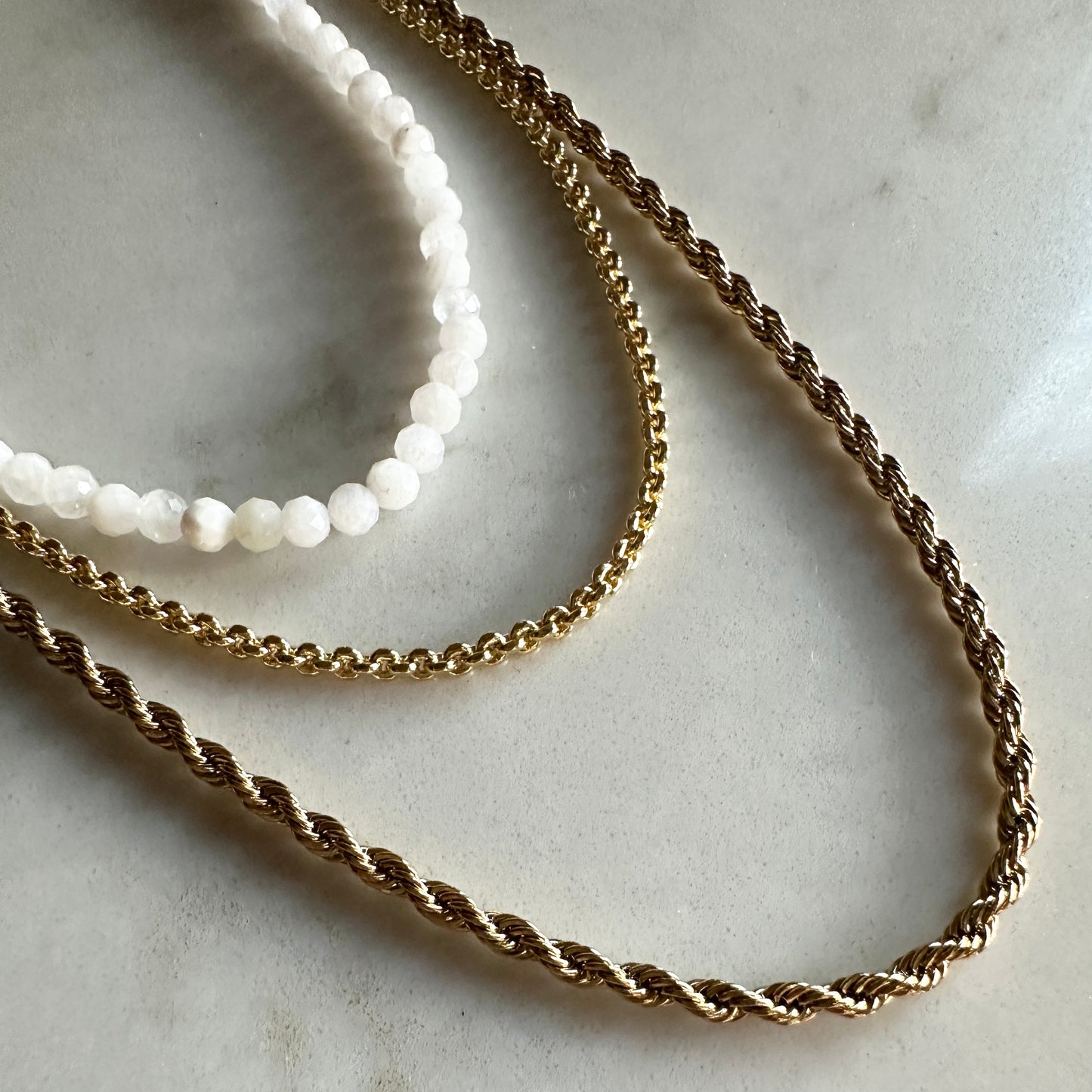 Cora Necklace| Beaded White Crystal Necklace