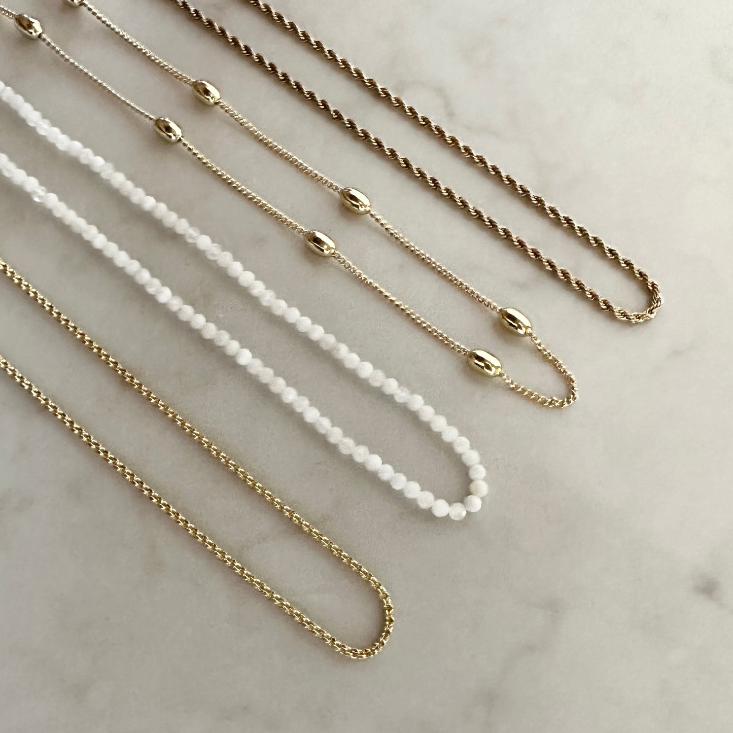 Cora Necklace| Beaded White Crystal Necklace