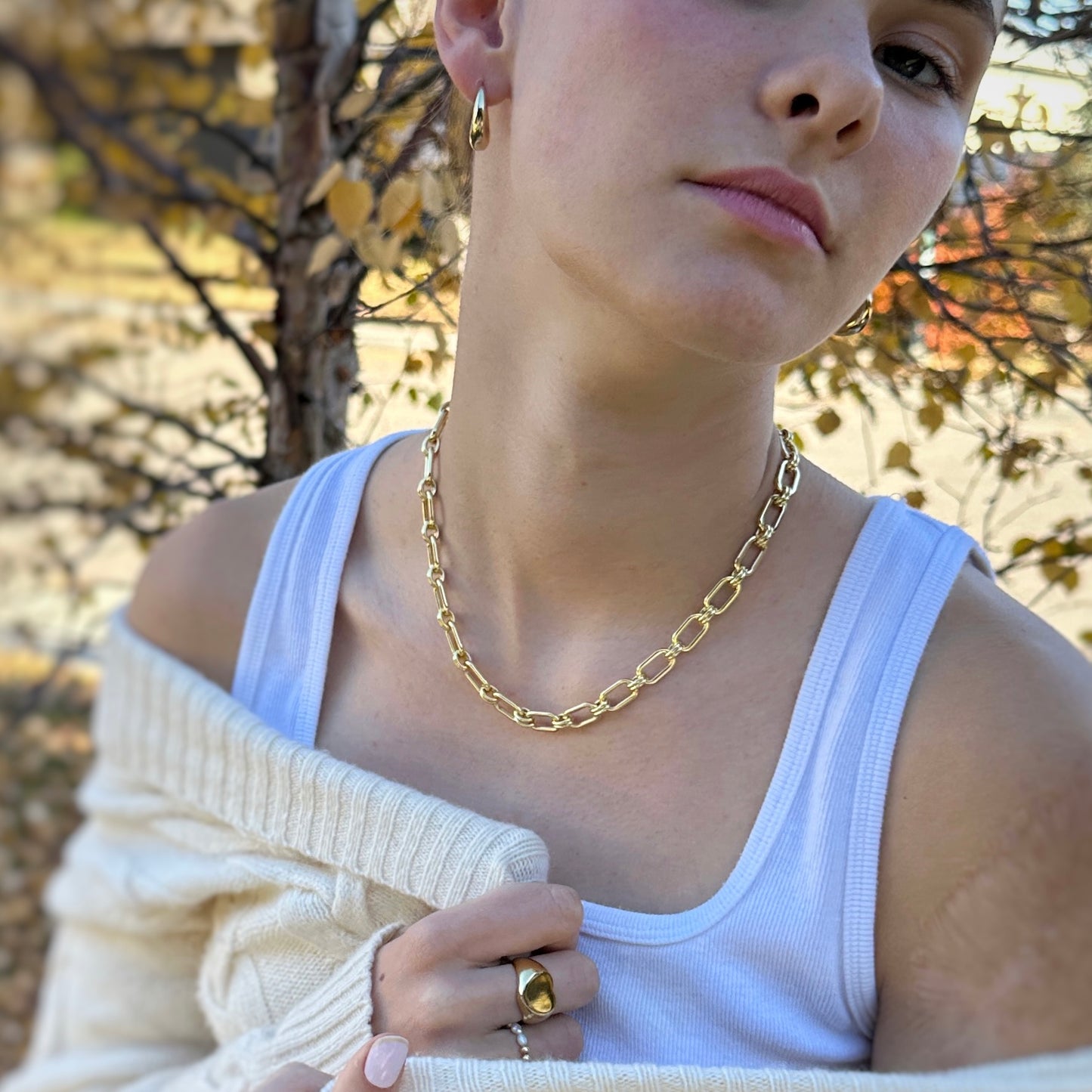 Colette Necklace | Bold Gold Link Necklace