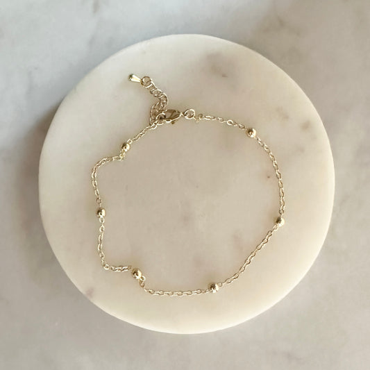 Aria Anklet | Silver/Gold Satellite Chain Anklet