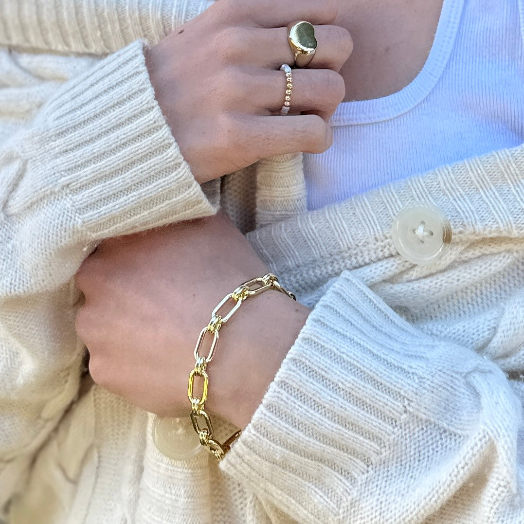Colette Bracelet | Bold Gold Link Bracelet