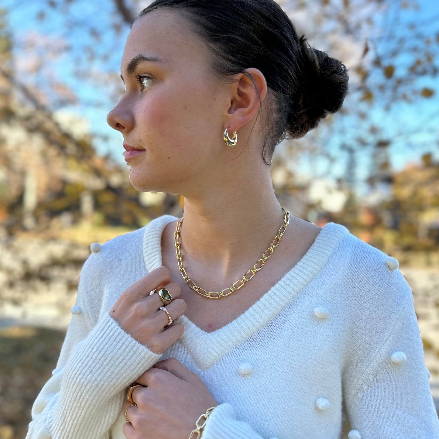 Colette Bracelet | Bold Gold Link Bracelet