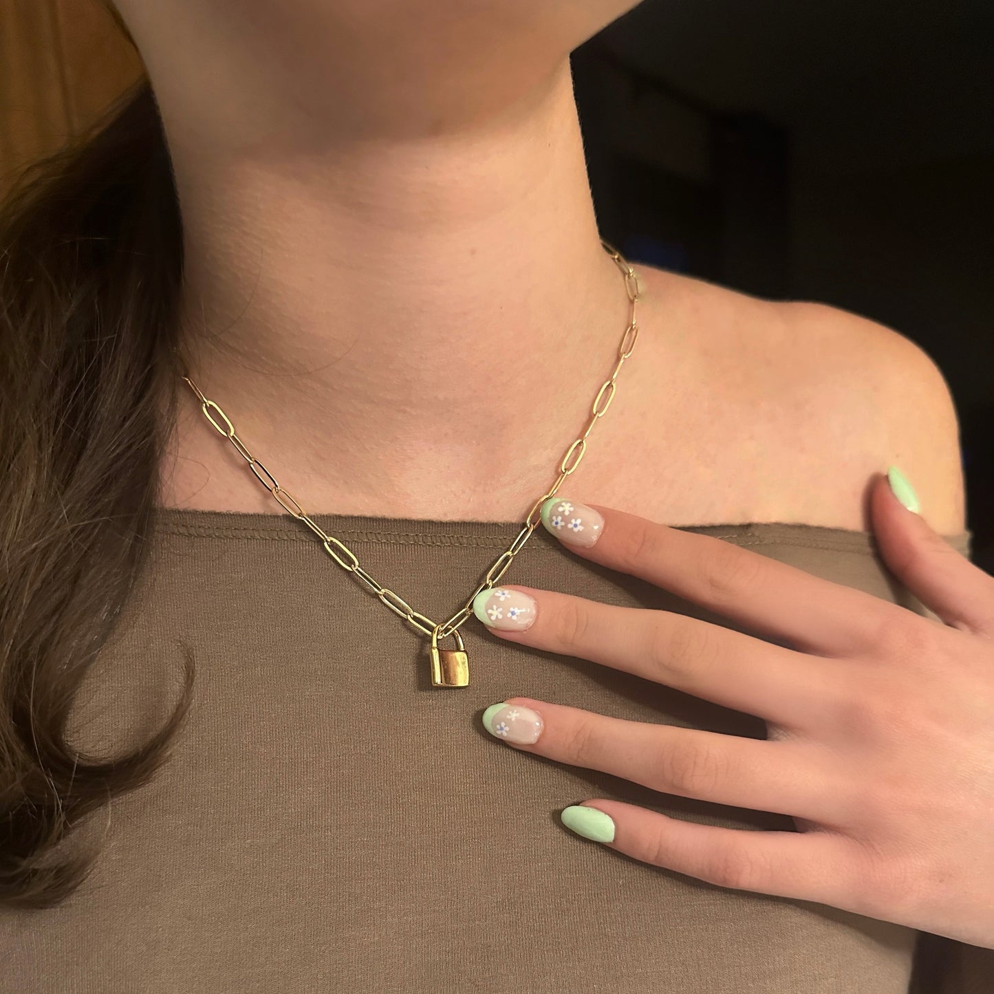 Locked Necklace | Gold Lock Necklace