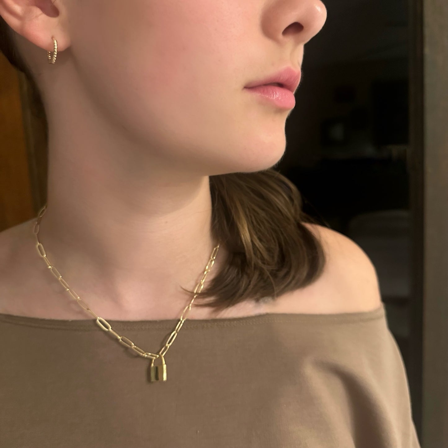 Locked Necklace | Gold Lock Necklace