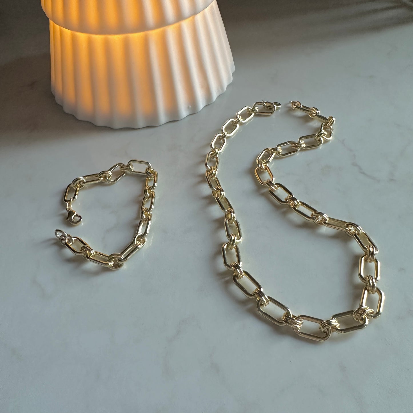 Colette Bracelet | Bold Gold Link Bracelet