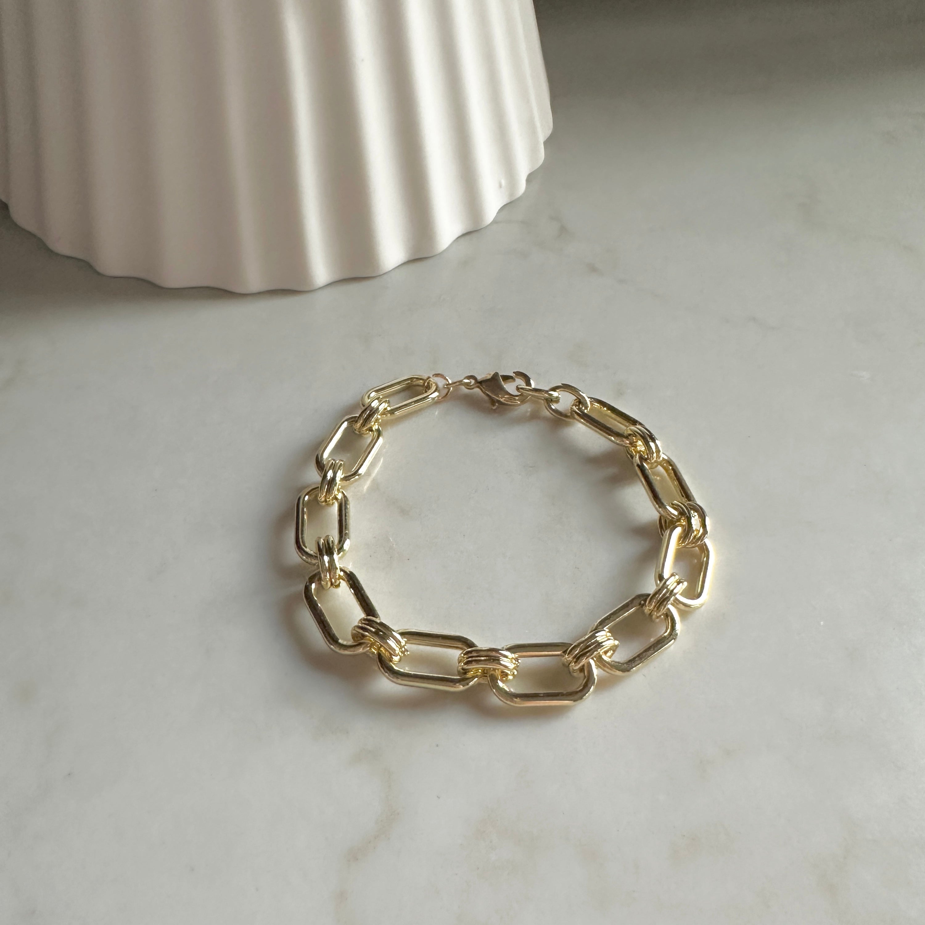 Colette Bracelet | Bold Gold Link Bracelet – Steel Daisy