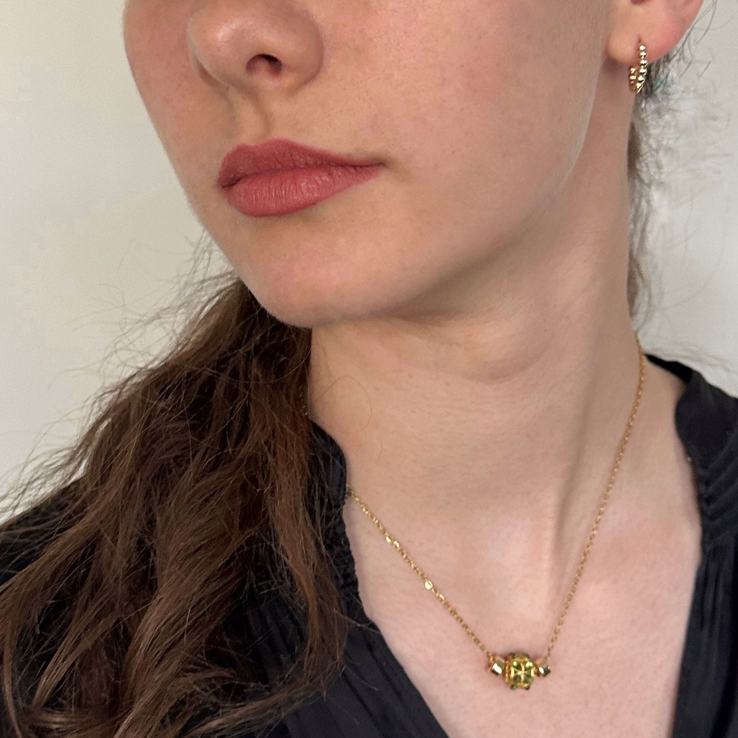 Clover Necklace |  Delicate Gold & Emerald Good Luck Necklace