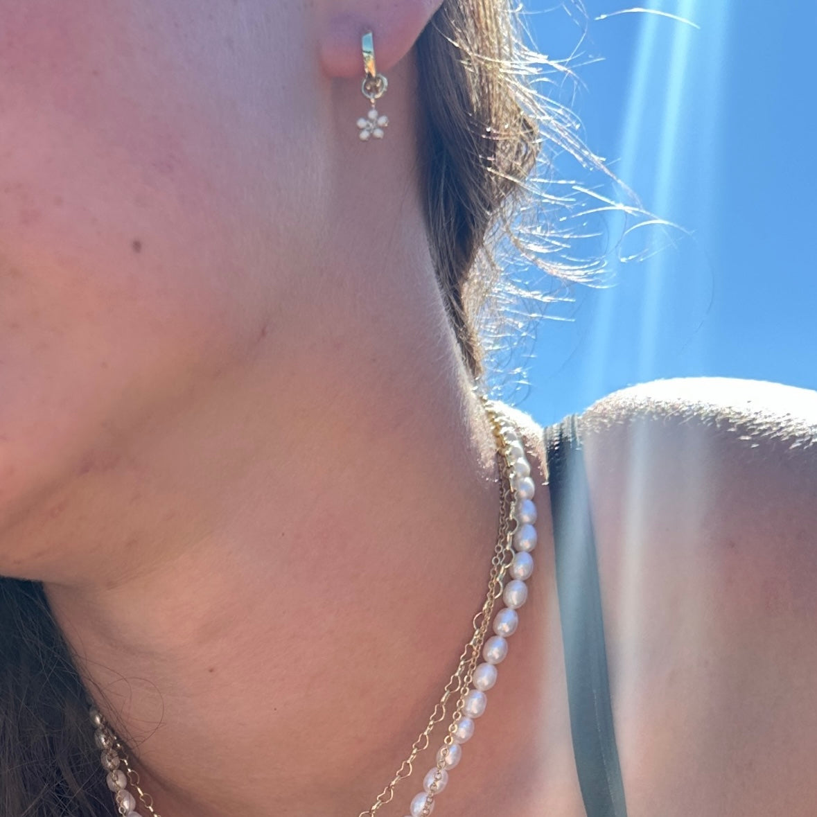 Daisy Hoop Earrings