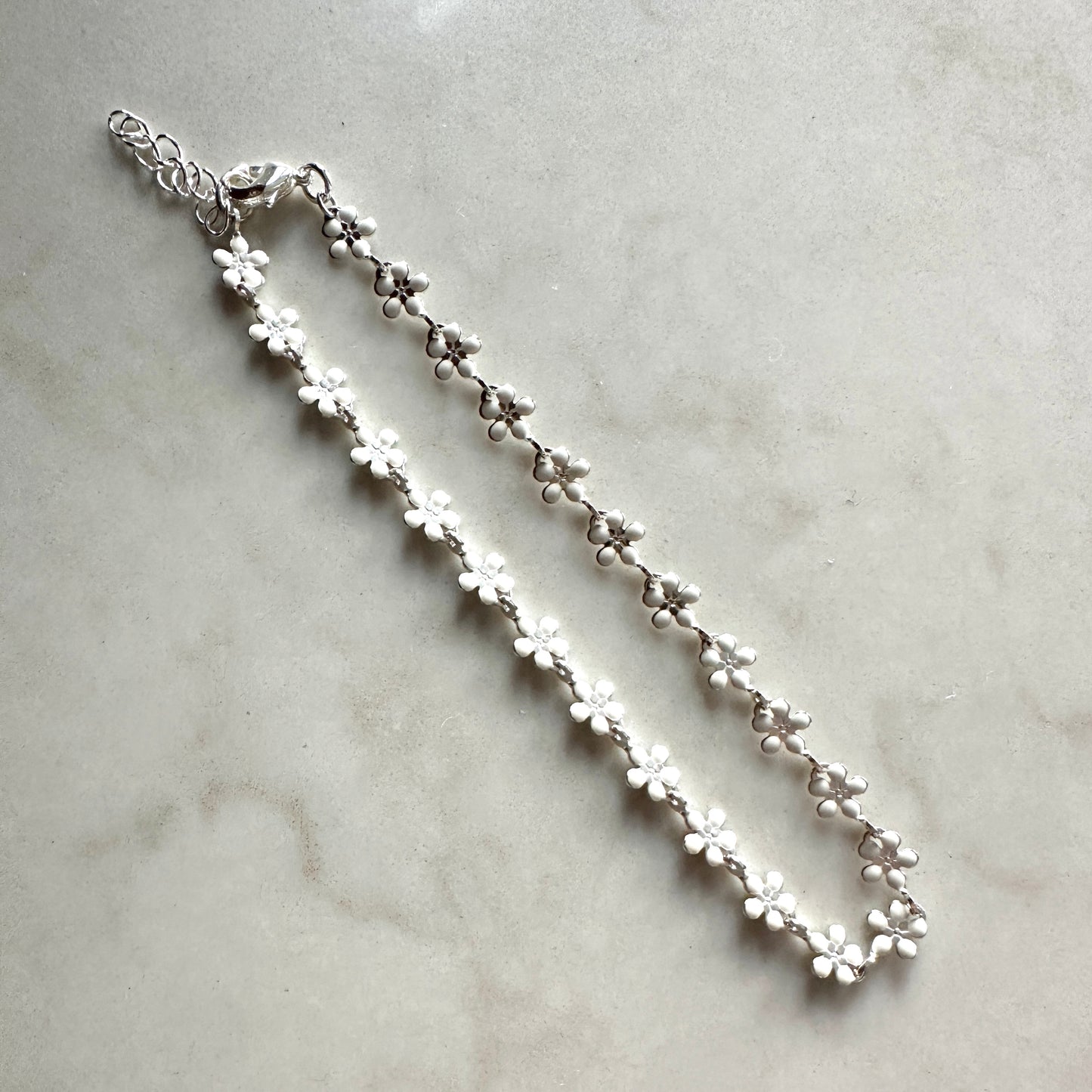 Daisy Anklet | Delicate White & Gold/Silver Flower Anklet