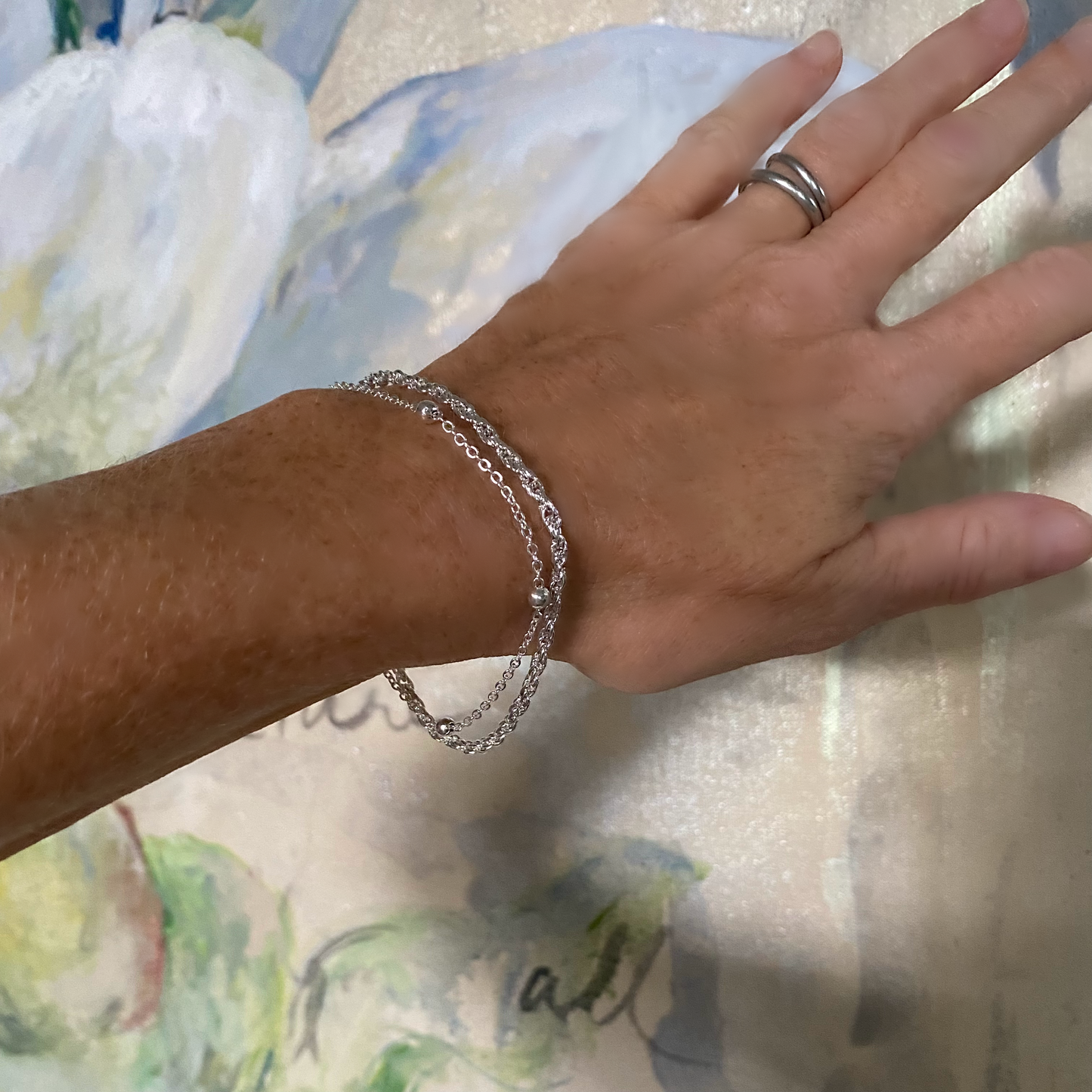 Double Silver Bracelet Set