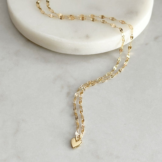Amara Necklace |  Delicate Gold Heart Necklace