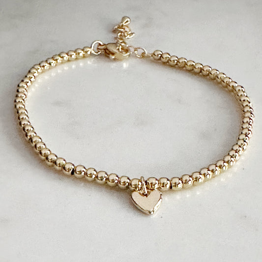 Mabel bracelet, Gold Filled Heart Bracelet